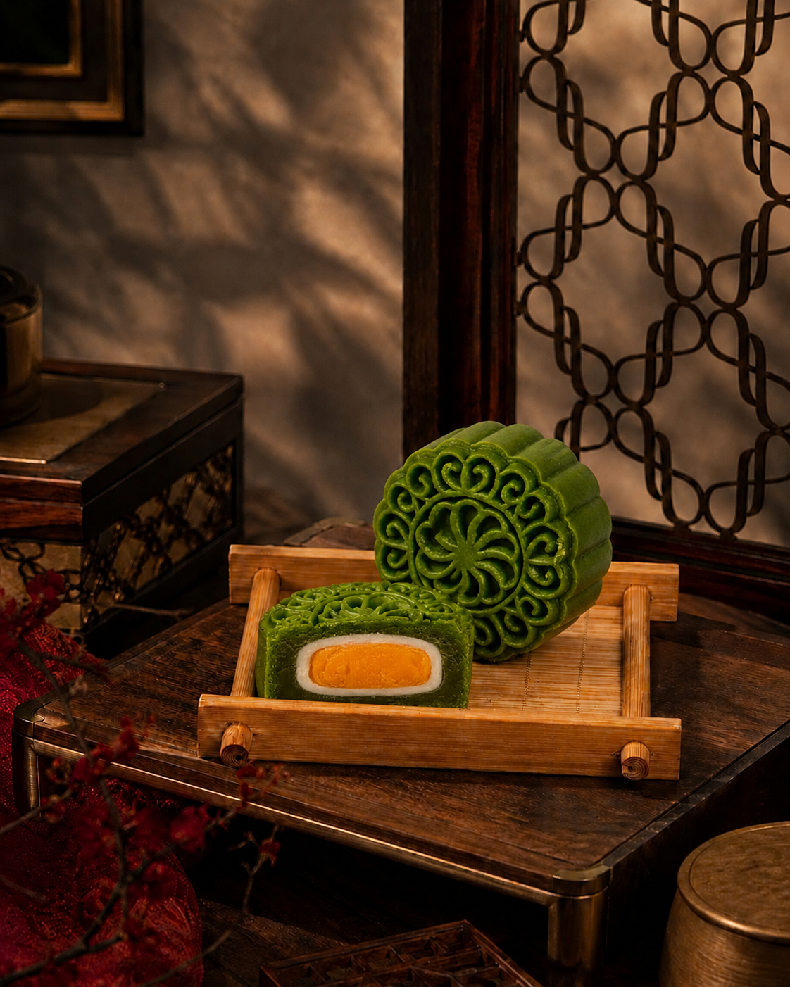 Bánh nướng Trà xanh mochi trứng muối