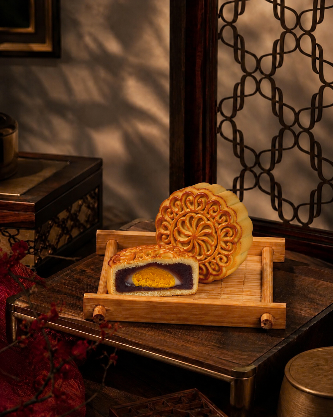 Bánh nướng Đậu đỏ mochi trứng muối