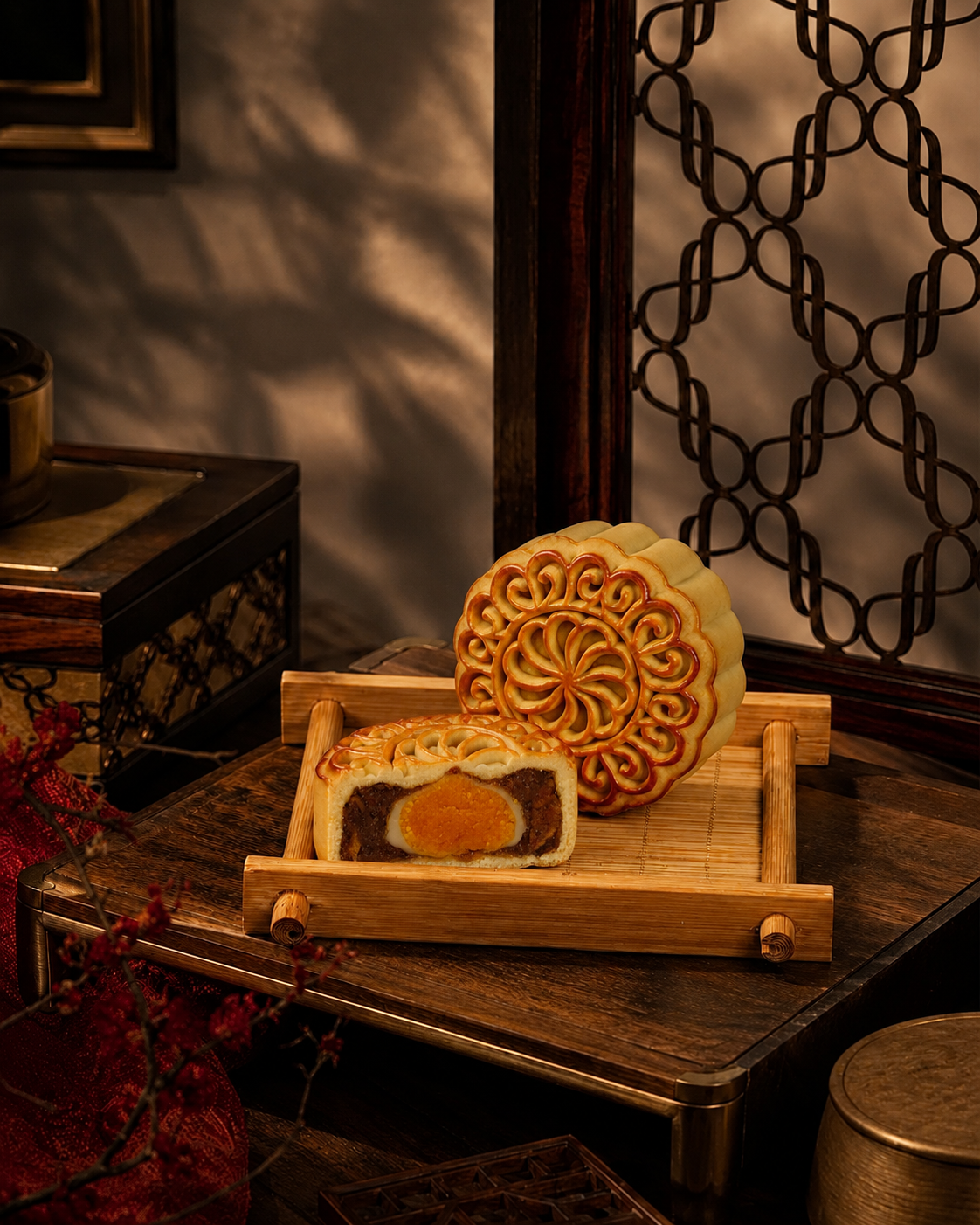 Bánh nướng Táo đỏ mochi trứng muối